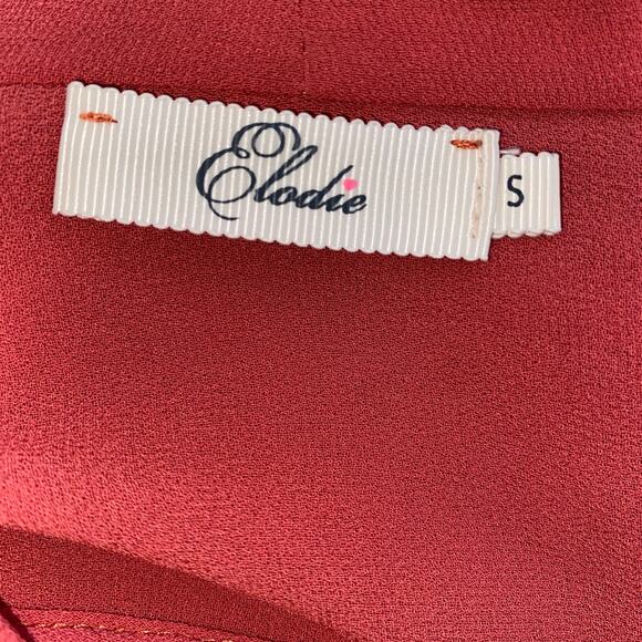 Elodie Red Twist Front Drape‎ Blouse SZ Small Workwear Career Work Top Casual - Picture 6 of 7